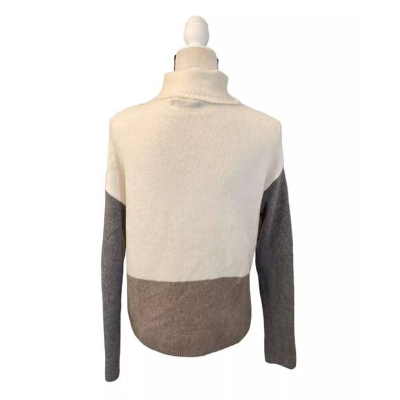 C&C California Colorblock Wool Blend Turtleneck Knit Sweater Size Large  D38 - Picture 4 of 5
